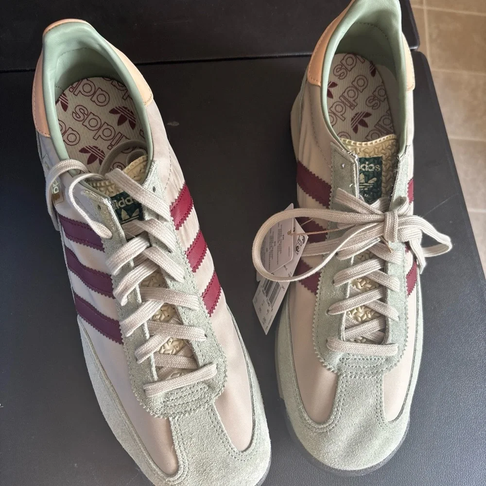 Adidas Suede Gray and Maroon Sneakers